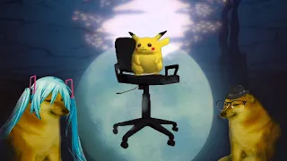 Pikachu spinning & dancing in the moonlight but the pitch is a step lower.