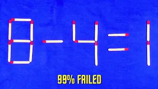 Move only 1 Stick To Make Equation Correct-Matchstick Puzzle ✓✓