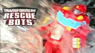 Transformers Rescue Bots: "Waterfall Disaster" | Transformers Rescue Bot Toys, High Tide Rescue Rig