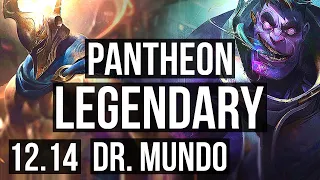 PANTHEON vs DR. MUNDO (TOP) | 27/1/4, Legendary, 7 solo kills, 800K mastery | NA Master | 12.14