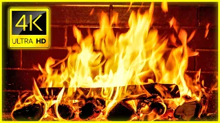 4K UHD Crackling Fireplace with Burning Logs 🔥🔥 Relaxing Fireplace & Fire Crackling Sounds 10 Hours