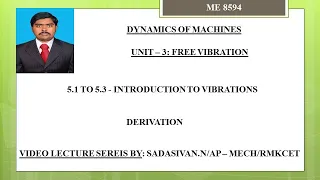 5.1  to 5.3 Introduction to vibration