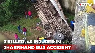 7 Killed, Many Injured After Bus Falls Off Bridge In Jharkhand