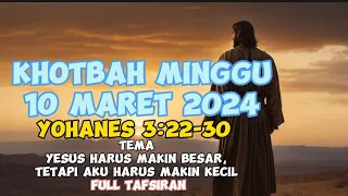 khotbah minggu 10 maret 2024, yohanes 3:22-30 #khotbahminggu