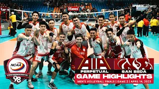 NCAA Season 98 MVB: Game Highlights - San Beda vs Perpetual | Finals | Game 2 | April 14, 2023