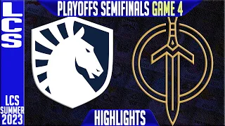 TL vs GG Highlights Game 4 | LCS Summer 2023 Playoffs Semifinals  Team Liquid vs Golden Guardians G4