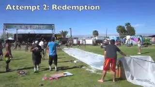 Girl looses top on water slide