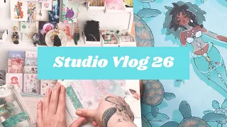 Packing, unboxing and sketching | studio vlog 26