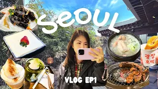 seoul travel vlog 🇰🇷 hongdae, gwangjang market, ikseon dong, musinsa terrace,korean street food EP1