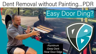 Aluminum Door Ding Paintless Dent Repair | Ford F-150 Dent removal Dent Baron, Raleigh, NC