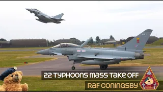 SEND IT! 22 TYPHOON MASS TAKE OFF & 1 AVRO LANCASTER TROOPING THE COLOUR • RAF CONINGSBY 17.06.23