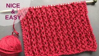 ❤️Красивый легкий узор спицами💝 для вязания кардиганов/свитеров/шапок❤️Easy Nice Knitting Pattern
