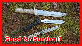 Harbor Freight Survival Knife,  Survivor 9.5",  & Whetstone Cutlery "Anchored Eagle"