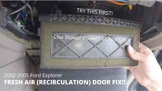 2002-2005 Ford Explorer Fresh Air Door Repair (PART ONE - FIXING THE DOOR)