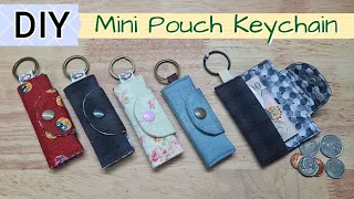 EP235 : DIY Easy Coin Pouch Keychain | Bag Sewing Tutorial | SUPER EASY