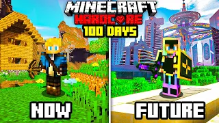 I Survived 100 Days In THE FUTURE *HARDCORE MINECRAFT MOVIE*