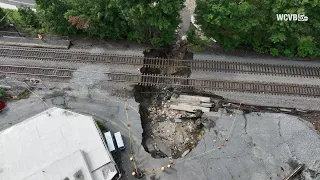 Drone video shows extent of Mass. flash flooding damage