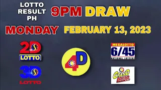 Lotto Result PH | 9PM DRAW FEBRUARY 13, 2023 | EZ2, SWERTRES, 4D, 6/45 AND 6/55 |