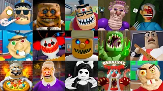 ALL JUMPSCARES from ALL SCARY OBBY Barry's Prison Run, Baby Bobby's Daycare, Grumpy Gran #roblox