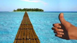 WALKING TO A NEW ISLAND! (Raft)