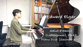 Edward Elgar - Salut d’amour (Liebesgruss), Op.12 | Piano Duet | Secondo part | Stephen Fung 🎹