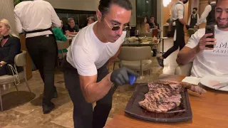 Saltbae cuts our steak!