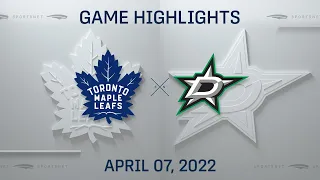 NHL Highlights | Maple Leafs vs. Stars - Apr 7, 2022