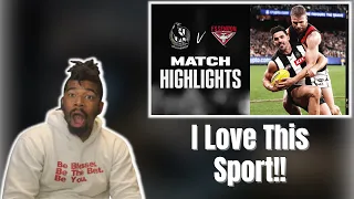 AMERICAN REACTS TO Collingwood v Essendon Highlights | Round 19, 2022 | AFL