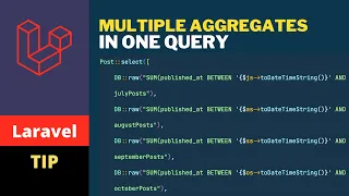 Multiple Aggregates In One Query In Laravel