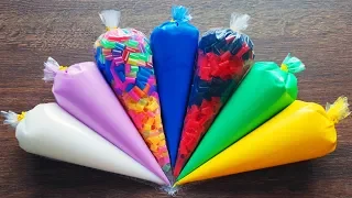 Making Slime Piping Bags - ASMR Crunchy Slime #104