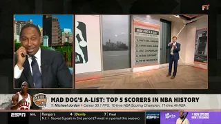 First Take   Stephen A  takes down Mad dog's A list Top 5 scorers in NBA history Not LeBron James