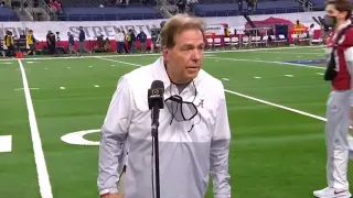 Nick Saban Can't Hear Interviewer During Notre Dame Game | 2021 College Football