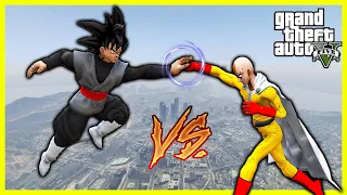 GTA 5 -Saitama vs Goku Black SUPERHERO BATTLE