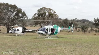 BELL 206 Helicopter VH-BHF Warm up and Departure from Namadgi National Park Nov 2018