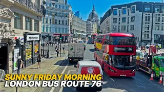 London BUS RIDE from London Waterloo to Tottenham Hale in North London with some traffic - Route 76