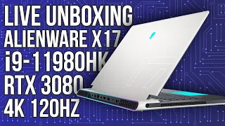 Alienware X17 with RTX 3080 and i9-11980HK Live Unboxing! Unleash the BEAST! PART 2