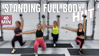 Standing Full Body HIIT Workout | Compound Strength & Cardio | NO REPEAT