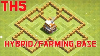 [New Update] Best TH5 Hybrid/Farming Base (With Replay) HD