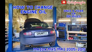 Mazda MX5 mk3 2005-2015 Engine oil service. How to change Oil and oil filter on my car.