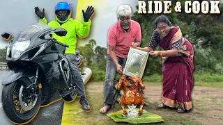 We made Tin Sutta Chicken 🔥| மழை la Hayabusa ride 😍☔️