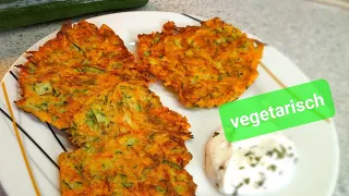 Zucchini-Puffer/Reibeplätzchen wenig Zutaten, schnell und lecker!!😊