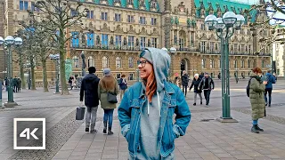 🇩🇪 Hamburg, Germany - Winter Walking Tour  (4K UHD 60fps) - Feb 2023