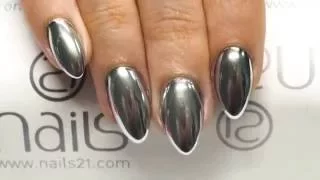MIRROR CHROME REFLECTIVE EFFECT SILVER NAILS - NAILS 21