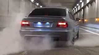 BMW M5 E39 w/ Straight Pipes - Burnout & Flames!!