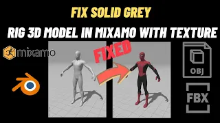 How to Rig 3D Model in Mixamo with texture from obj to fbx Blender