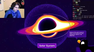 xQc Reacts to The Largest Black Hole in the Universe - Size Comparison