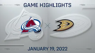 NHL Highlights | Avalanche vs. Ducks - Jan. 19, 2022