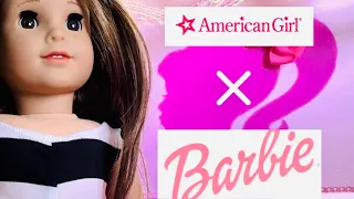 American Girl and Barbie Collab!! A Barbie Movie Room Setup for American Girl & DIY Tutorial. 🦩🌸🌷