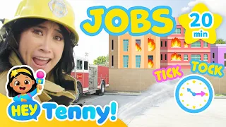 Different Jobs - 🧑‍🚒Firefighter👮Police Officer🧑‍⚕️Doctor | Educational Videos for Kids | Hey Tenny!