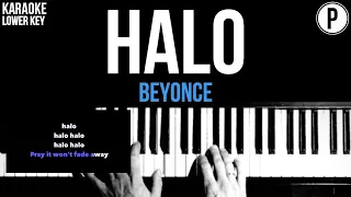 Beyoncé - Halo Karaoke LOWER KEY Slowed Acoustic Piano Instrumental Cover Lyrics